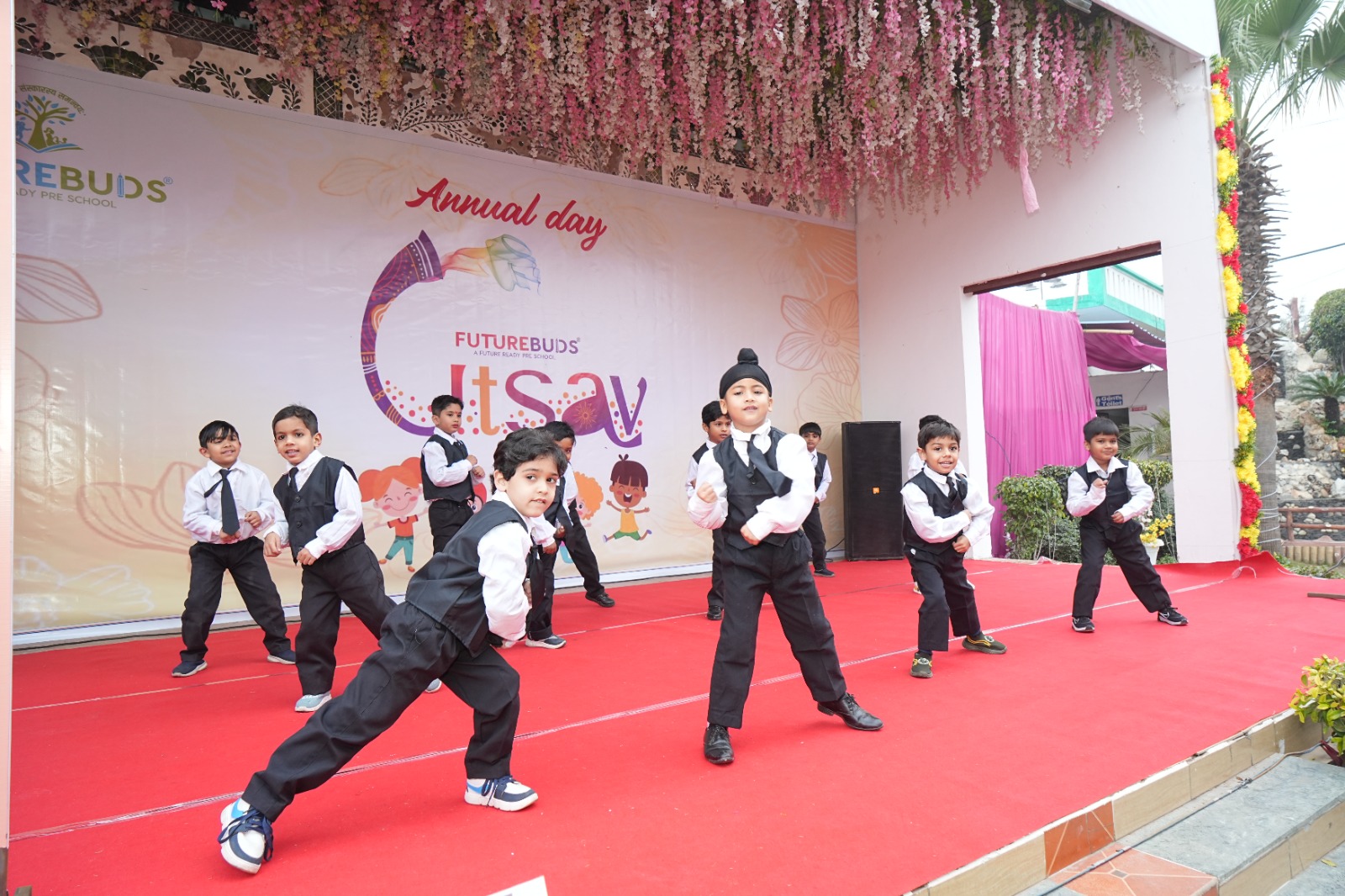 Boys dancing on stage